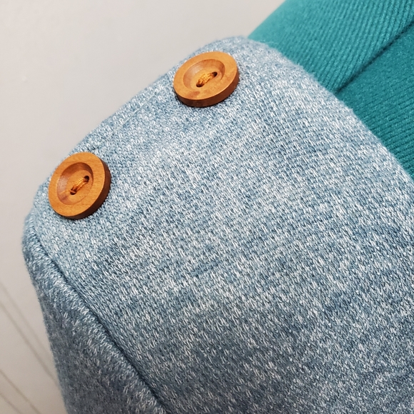 Loose Fitting Jersey Dress in Blue/Grey - Picture 3 of 5